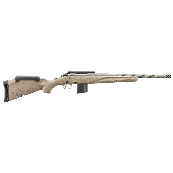 Ruger 46926 American Ranch Gen II Full Size 6mm ARC 10+1 16.10" Cobalt Cerakote Threaded Barrel, Picatinny Rail Steel Receiver, Flat Dark Earth Splatter Adjustable Synthetic Stock