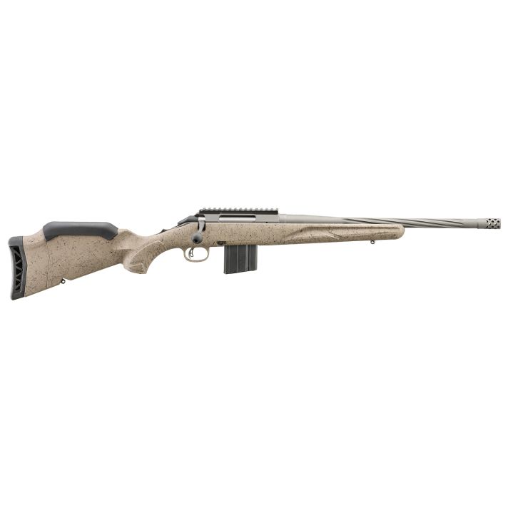 Ruger 46927 American Ranch Gen II Full Size 6.5 Grendel 10+1 16.10" Cobalt Cerakote Spiral Threaded Barrel &Picatinny Rail Steel Receiver, Flat Dark Earth Splatter Adj Comb Synthetic Stock
