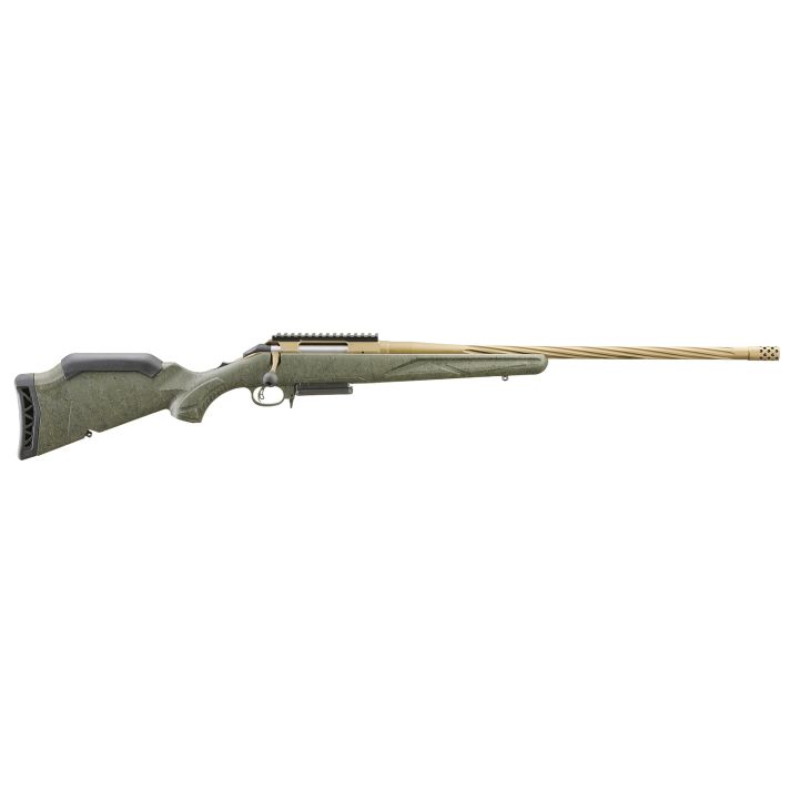 Ruger 46932 American Predator Gen II Full Size 7mm-08 Rem 3+1 22" Burnt Bronze Cerakote Threaded Barrel, Picatinny Rail Steel Receiver, Green Splatter Adjustable Synthetic Stock