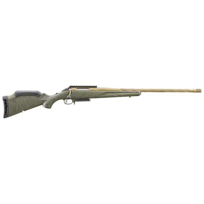 Ruger 46934 American Predator Gen II Full Size 6mm Creedmoor 3+122" Burnt Bronze Cerakote Threaded Barrel, Picatinny Rail Steel Receiver, Green Splatter Adjustable Synthetic Stock