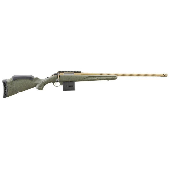 Ruger 46938 American Predator Gen II Full Size 204 Ruger 10+1 22" Burnt Bronze Cerakote Threaded Barrel, Picatinny Rail Steel Receiver, Green Splatter Adjustable Synthetic Stock