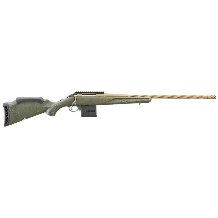 Ruger 46939 American Predator Gen II Full Size 223 Rem 10+1 22" Burnt Bronze Cerakote Threaded Barrel, Picatinny Rail Steel Receiver, Green Splatter Adjustable Synthetic Stock