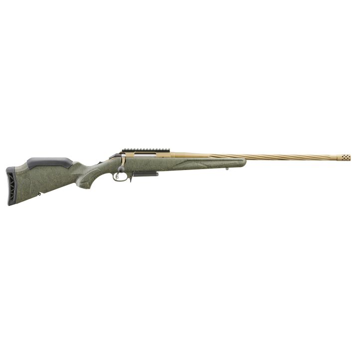 Ruger 46943 American Predator Gen II 30-06 Springfield 4+1 22" Burnt Bronze Cerakote Threaded Barrel, Picatinny Rail Steel Receiver, Green Splatter Adjustable Synthetic Stock