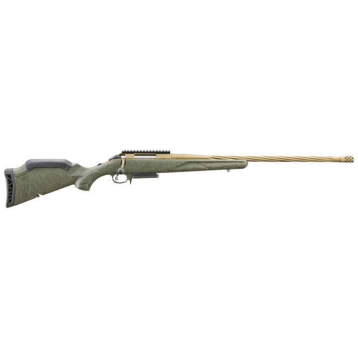 Ruger 46947 American Predator Gen II 7mm PRC 3+1 22" Burnt Bronze Cerakote Threaded Barrel, Picatinny Rail Steel Receiver, Green Splatter Adjustable Synthetic Stock