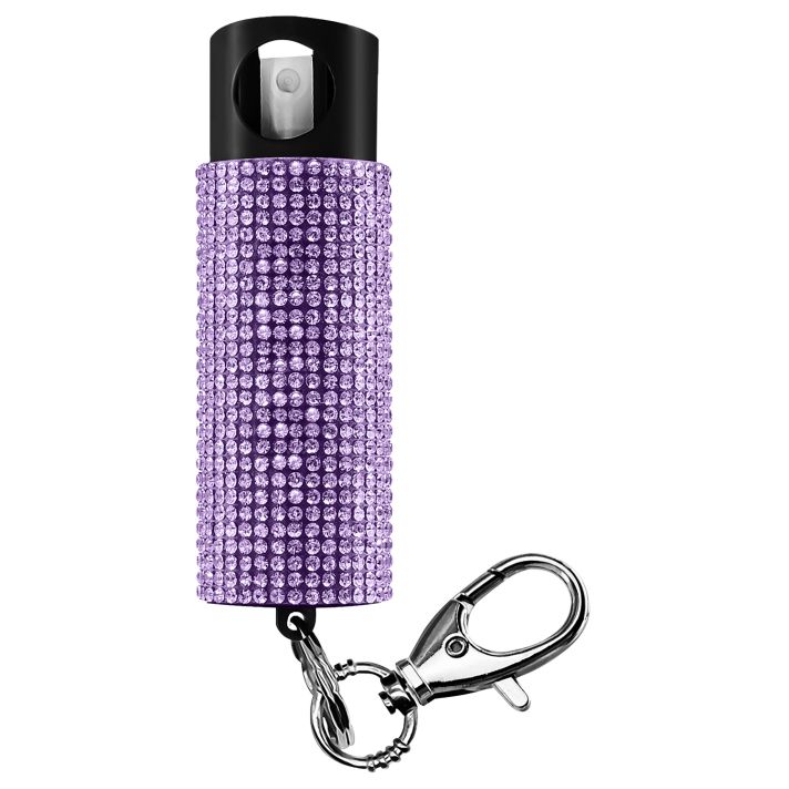 SKYLINE USA INC PSGDBOLV Pepper Spray Bling-It-On 18% OC/UV Dye Range 16ft 0.50oz Lavender Includes Keychain
