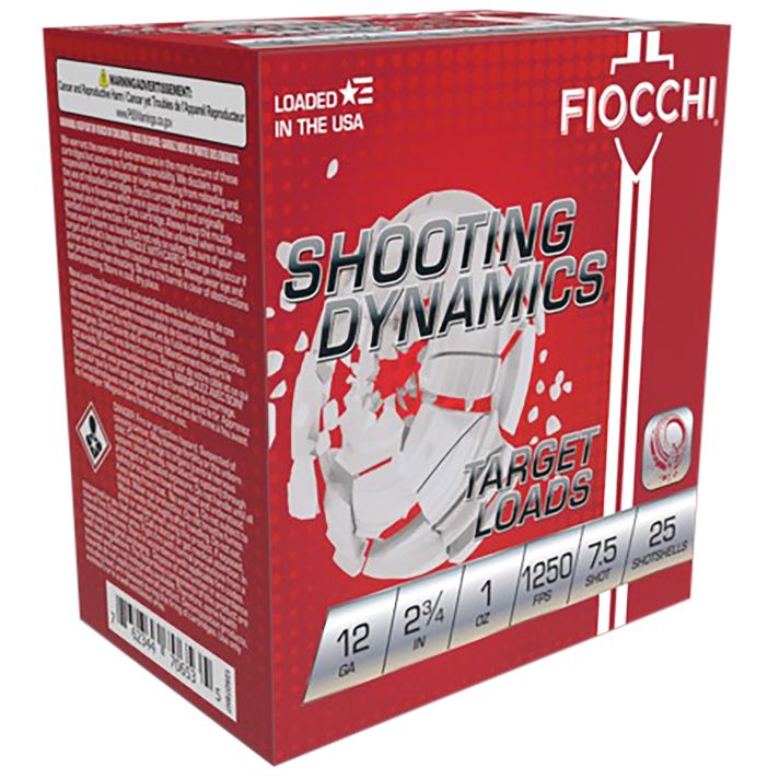 Fiocchi 12SD1X75 Shooting Dynamics12Gauge 2.75" 1oz 7.5Shot 25 Per Box/10 Case
