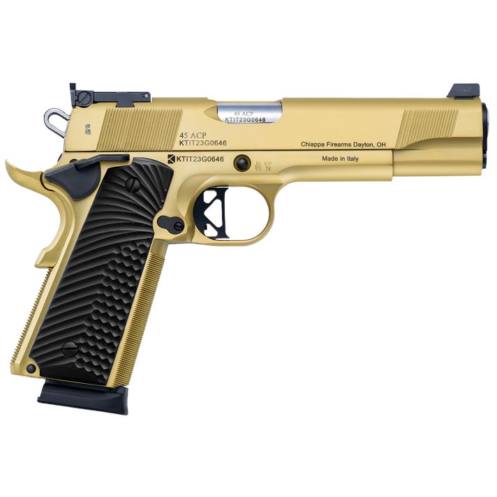 Charles Daly 440.182 1911 Empire Grade Full Size Frame 45 ACP 8+1 5" Stainless Steel Barrel, Nebula PVD Serrated Steel Slide, Steel w/Beavertail Frame, Black G10 Grip
