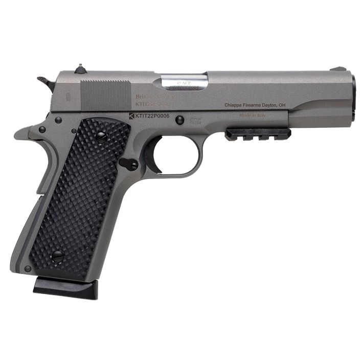 Charles Daly 440179 1911 Field Grade 45 ACP 8+1 5" Stainless Steel Barrel, Mystikote Tactical Gray Serrated Steel Slide & Steel Frame w/Beavertail, Black Polymer Grips
