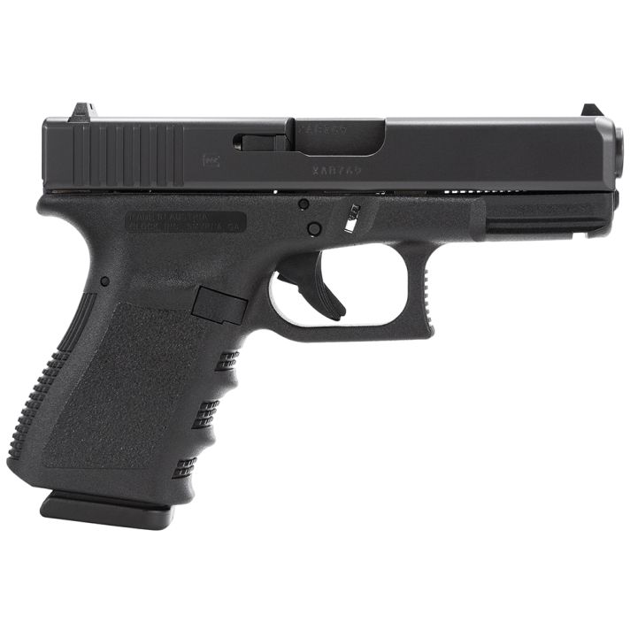 Glock PI3850201 G38 Gen3 Compact 45 GAP4.02" Barrel 8+1, BlackFrame & Slide, Finger Grooved Rough Texture Grip, Safe Action Trigger