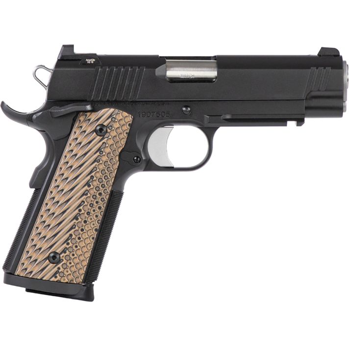 Dan Wesson 01795 Specialist Commander Full Size Frame 45 ACP 8+1 4.25" Stainless Steel Barrel, Black Duty Serrated Steel Slide, Black Duty Steel Frame w/Picatinny Rail, Black/Brown G10 Grip