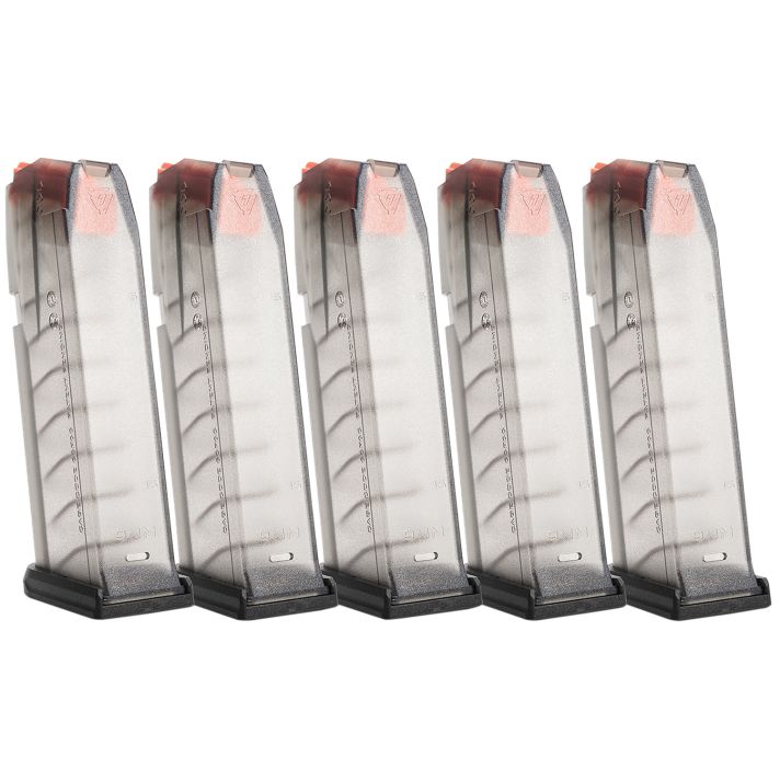 Strike Industries GMAG19X5 15rd Compatible w/ Glock 19/26 Gen3-5 Translucent Smoke 5 Pack
