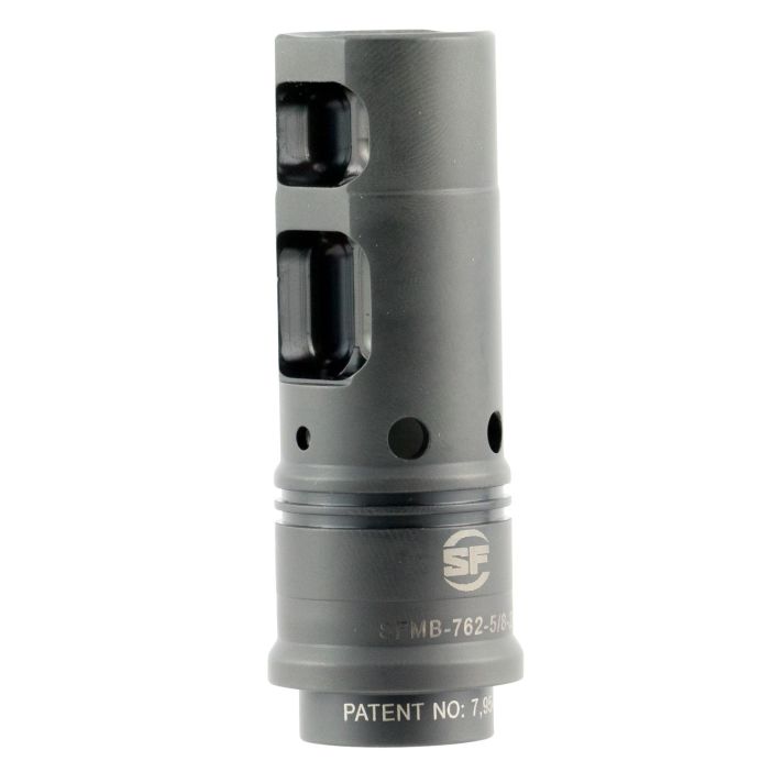 SureFire SFMB7625824 SOCOM Muzzle Brake Black DLC Stainless Steel with 5/8"-24 tpi Threads for 7.62mm AR-10
