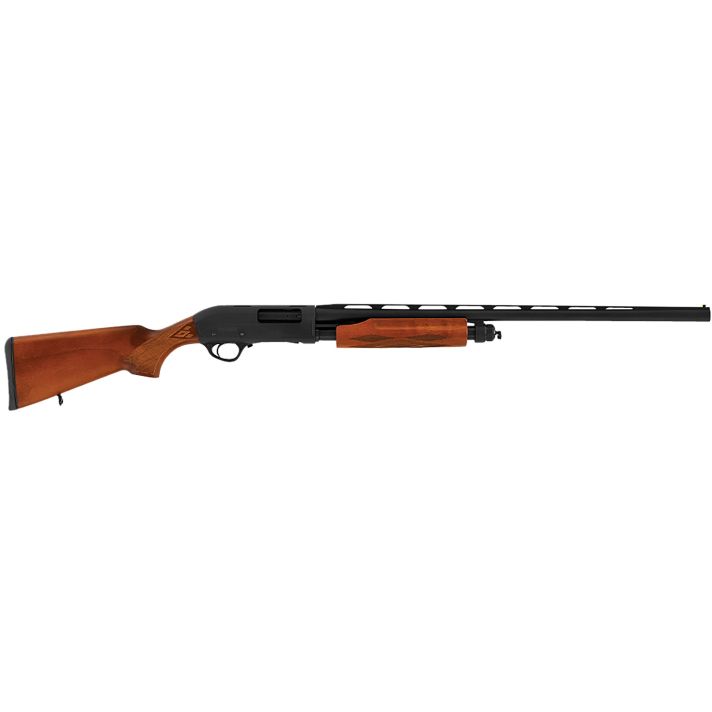 Hatsan USA HEWS122805W2 Escort WSFull Size 12 Gauge Pump 3" 4+1 28" Black Chrome Vent Rib Barrel, Black Anodized Grooved Aluminum Receiver, Adjustable Turkish Walnut Stock