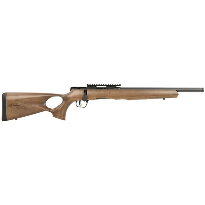 Savage Arms 70217 B Series Timber 22 LR 10+1 18" Matte Black Threaded Barrel, Matte Black Picatinny Rail Carbon Steel Receiver, Woodgrain Fixed Thumbhole Stock