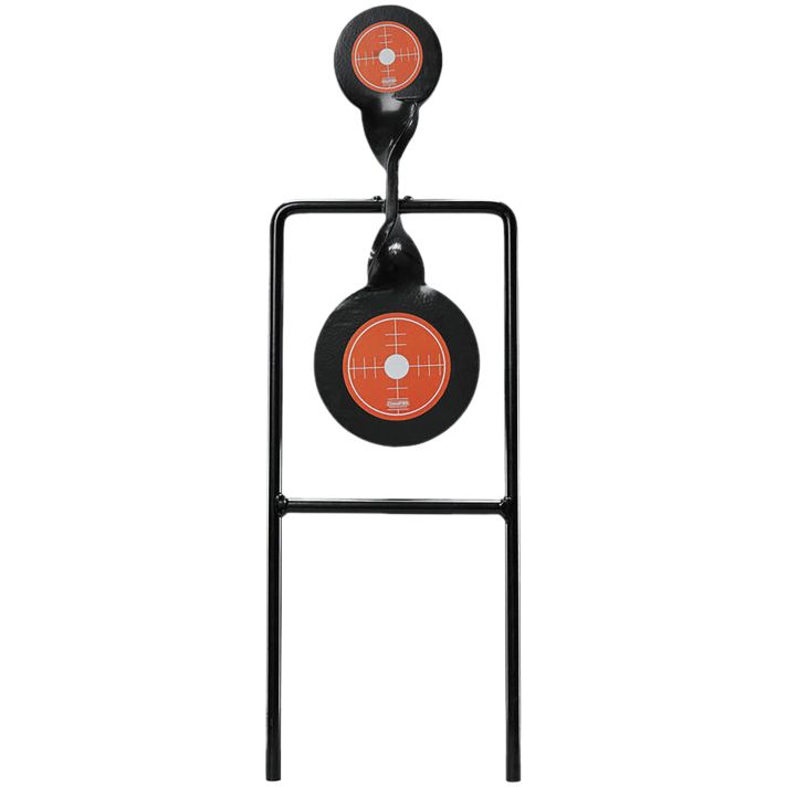 Champion Targets 40875 Gong Spinner Target 3" Top Target/4.7" Bottom Target Black/Orange Steel Bullseye Standing