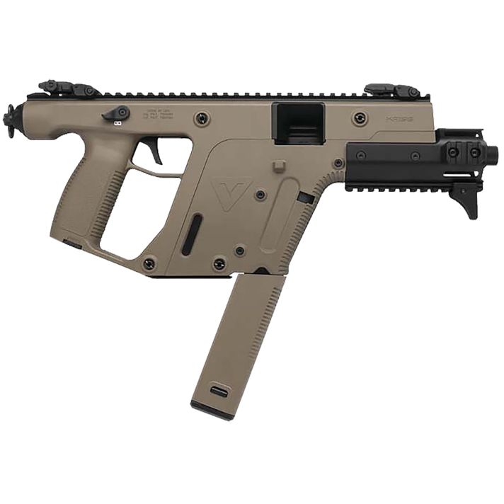 Kriss USA KV10PFD30 Vector SDP Enhanced G2 10mm Auto 33+1 6.50" Black Nitride Threaded Barrel, Flat Dark Earth Picatinny Rail Top & Bottom, MK5M Modular Rail