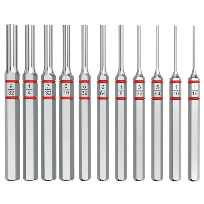 Real Avid AVAPKS Accu-Punch Standard Pin Punch Set Steel 11 Pieces
