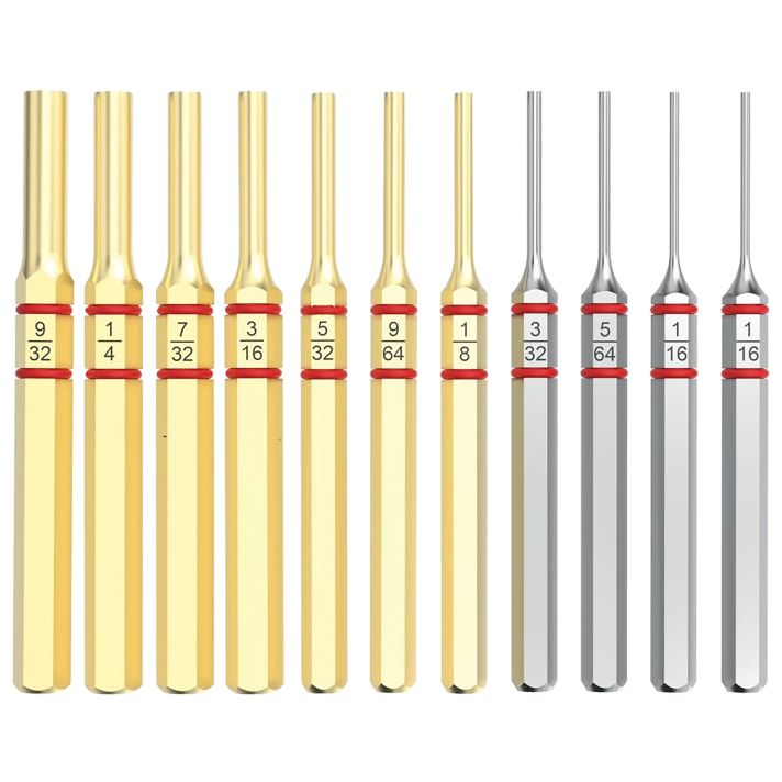 Real Avid AVAPKB Accu-Punch Pin Punch Set Brass/Steel 11 Pieces