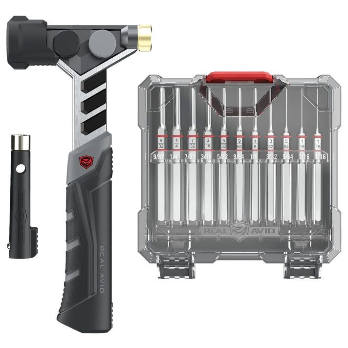 Real Avid AVAMHAPS Master Hammer and Accu-Punch Pin Punch Set Steel 11 Pieces