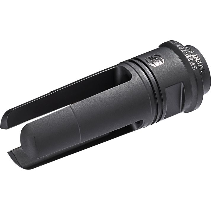 SureFire SF3P7625824 SOCOM 3-Prong Flash Hider Black DLC Stainless Steel with 5/8"-24 tpi Threads & 2.60" OAL for 7.62mm AR-10