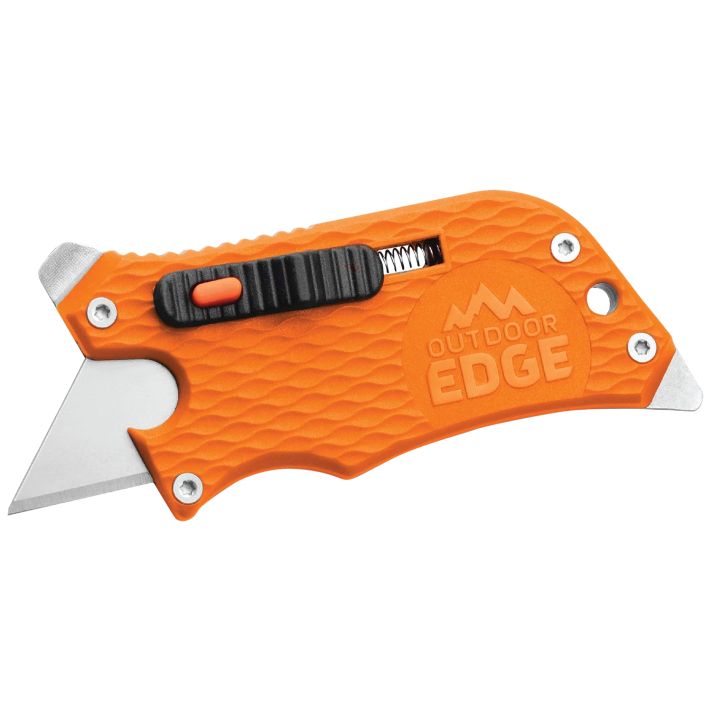 Outdoor Edge SWB10C SlideWinder3.50" Long, Plain Utility Blade, Orange GNR/SS Handle, Screwdriver, Bottle Opener
