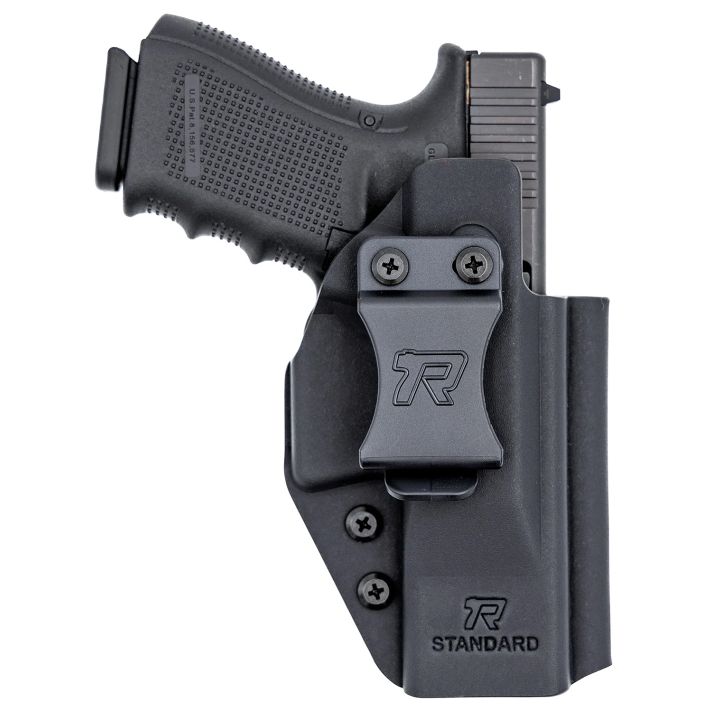 Rounded Gear RGUNVRSLSTNDRDBLK Universal KydexIWB Black Kydex Belt Clip Fits Standard Sized Handguns Right Hand