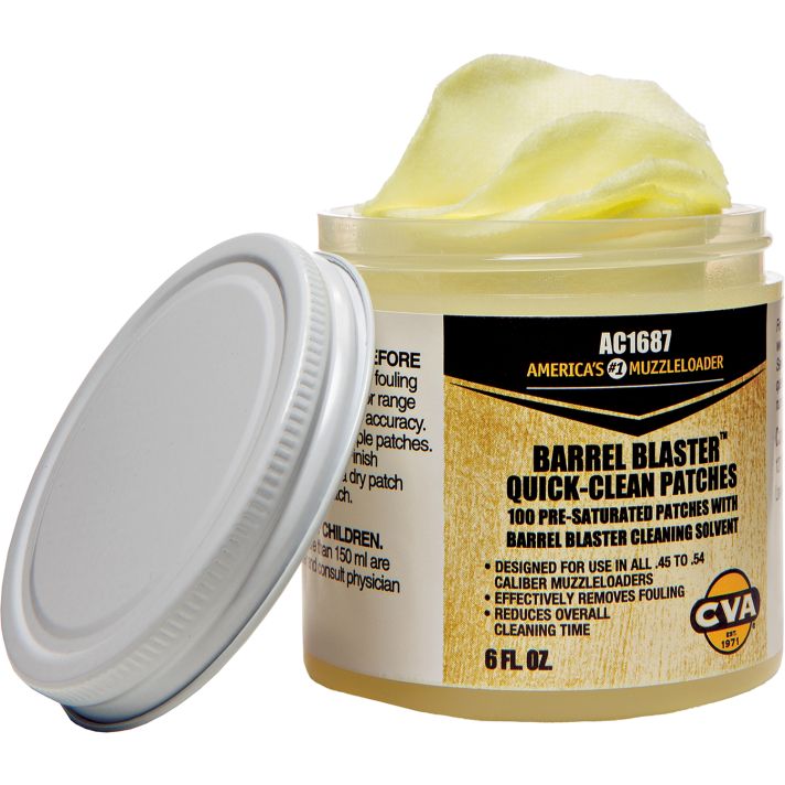 CVA AC1687 Barrel Blaster Quick Clean Patches 6 oz Cotton