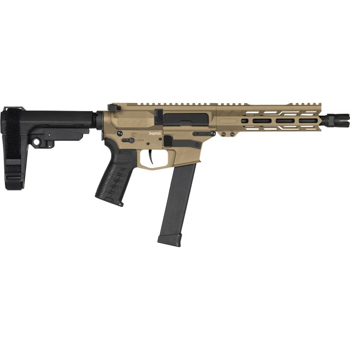 CMMG 10A570FCT Banshee MK10 10mm Auto 30+1 8" Black Nitride Medium Taper Threaded Barrel, EML 7" M-LOK Handguards, Coyote Tan Cerakote Aluminum Picatinny Rail Receiver, CMMG Zeroed Grips
