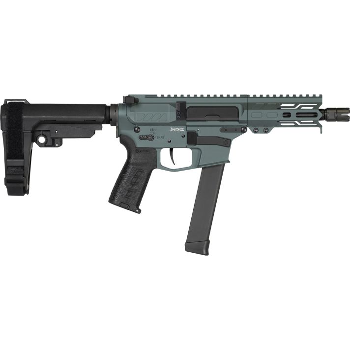 CMMG 99A890FCG Banshee MKGS 9mm Luger 33+1 5" Black Nitride Medium Taper Threaded Barrel, EML 4" M-LOK Handguards, Charcoal Green Cerakote Aluminum Picatinny Rail Receiver, CMMG Zeroed Grips