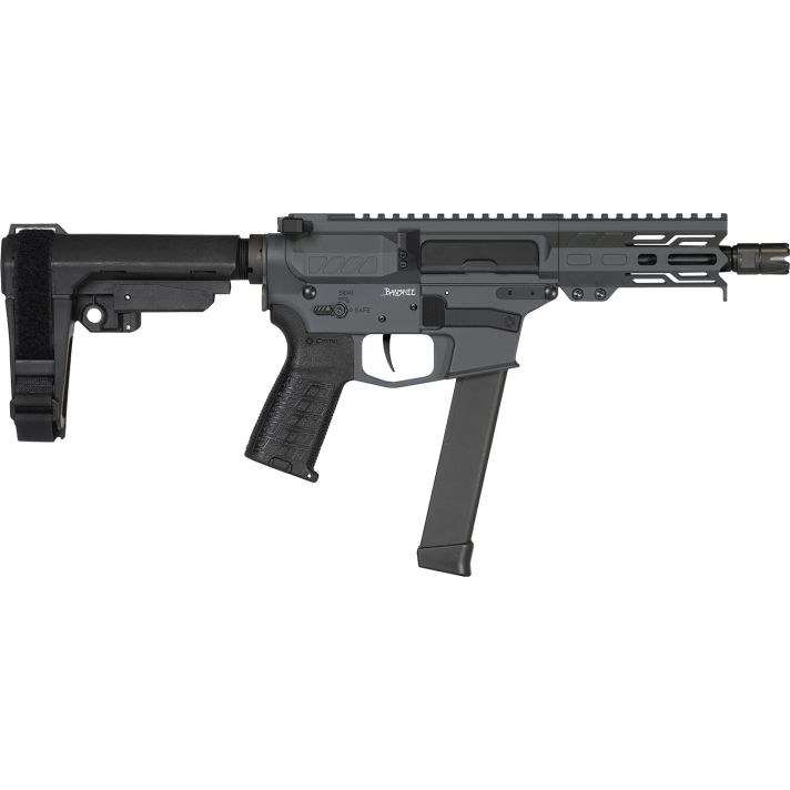 CMMG 99A890FSG Banshee MKGS 9mm Luger 33+1 5" Black Nitride Medium Taper Threaded Barrel, EML 4" M-LOK Handguards, Sniper Gray Cerakote Aluminum Picatinny Rail Receiver, CMMG Zeroed Grips