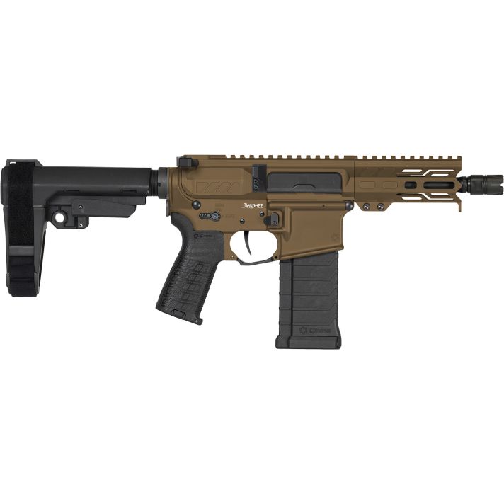 CMMG 54A3B0FMB Banshee MK4 5.7x28mm 40+1 5" Black Nitride Medium Taper Threaded Barrel, M-LOK Handguards Midnight Bronze Cerakote Aluminum, Picatinny Rail Receiver, CMMG Zeroed Grips