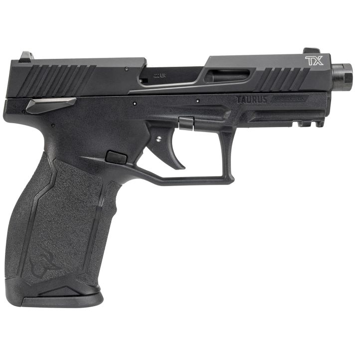 Taurus 12TX22141 TX22 Gen 2 Full Size Frame 22 LR 16+1/22+1 4.60" Matte Black Threaded Barrel, Black Hard Coat Anodized Serrated Slide, Adjustable Rear Sight, Black Polymer Frame w/Picatinny Rail