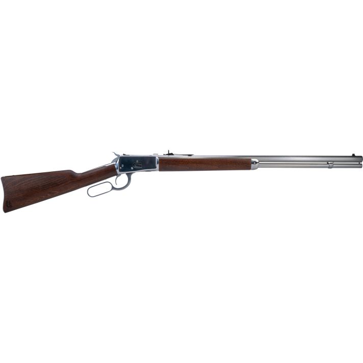 Heritage Mfg H9204424F9 92 Ranch Hand 44 Mag 12rd 24" Stainless Polished Octagon Barrel, Polished Stainless Steel Receiver, Fixed Hardwood Stock