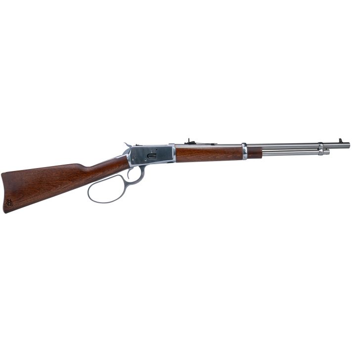 Heritage Mfg H92357189 92 Ranch Hand 38 Special +P/357 Mag 8rd 18" Stainless PolishedBarrel, Stainless Polished Receiver, Fixed Hardwood Stock