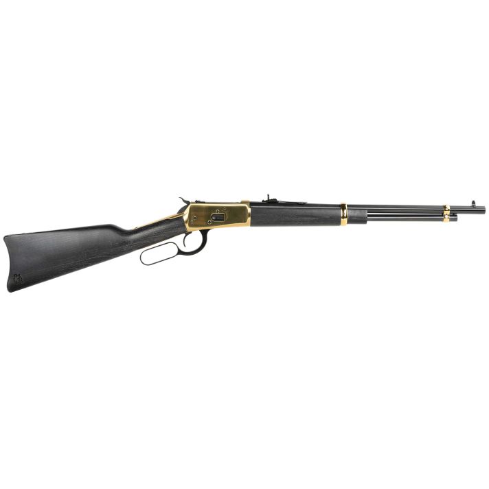 Heritage Mfg H9235718G 92357 Mag 8rd 18" Black Steel Barrel, Gold Stainless Steel Receiver, Fixed Black Wood Stock