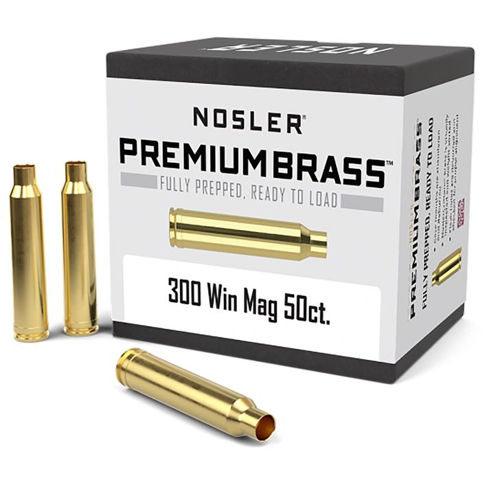 Nosler 10227 Premium Brass Unprimed Cases 300WinMag Rifle Brass 50/Box