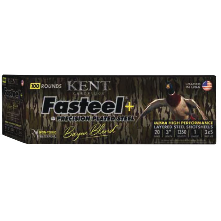 Kent Cartridge CC203FSP283X5 Fasteel + Precision Steel Sports South Exclusive Bayou Blend 20Gauge 3" 1oz 3x5Shot 100Per Box/2 Case *Case Only