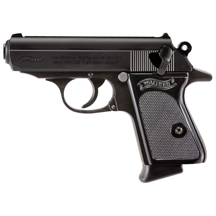 Walther Arms 4796023 PPK/S32 ACP 7+1 3.30" Black Steel Barrel, Black Serrated Steel Slide, Steel Frame w/Beavertail, Textured Polymer Grip