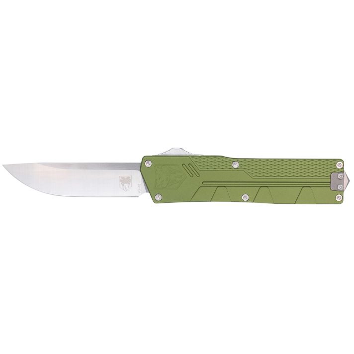 CobraTec Knives CTPRNEDGODG ParagonSports South Exclusive OTF Plain Satin VG-10 SS Blade Green Textured