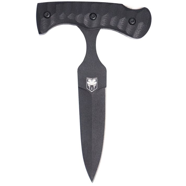 CobraTec Knives FG10PD Folding Push Dagger2.88" Folding Dagger Plain Black D2 Steel Blade, 4.06" Black Textured G10 Scales Handle