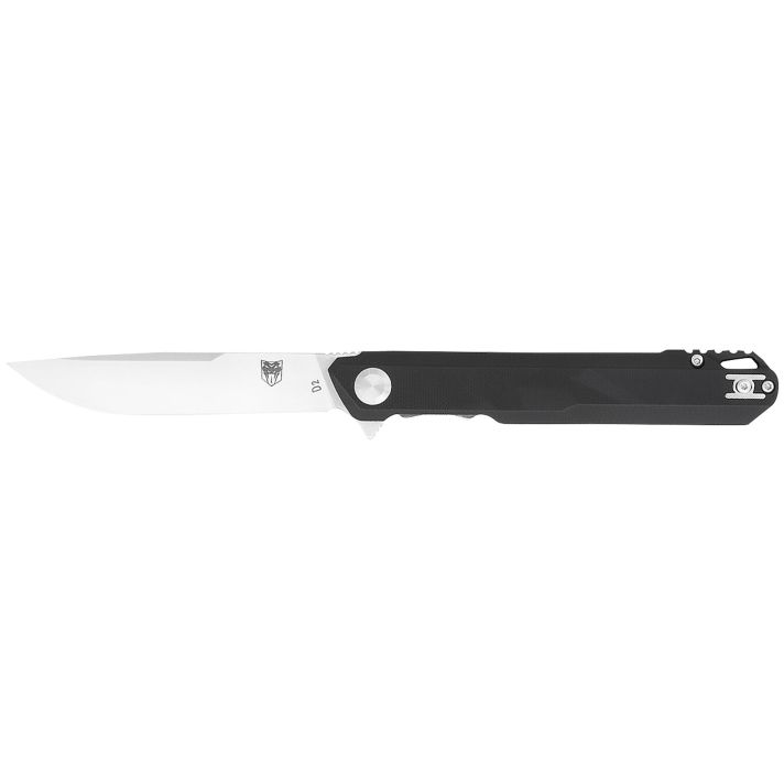 CobraTec Knives CTMONBLK Monarch3.50" Folding Plain Satin D2 Steel Blade, 4.75" Black G10 Handle