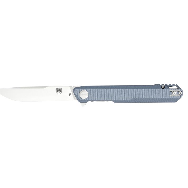 CobraTec Knives CTMONGRY Monarch3.50" Folding Plain Satin D2 Steel Blade, 4.75" Gray G10 Handle