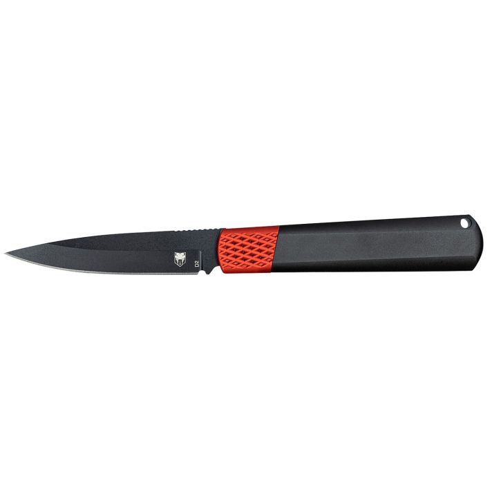CobraTec Knives CTGHRBRB Gideon Hidden Release 3" OTF Plain Black D2 Steel Blade, 4.25" Black/Red Aluminum Handle