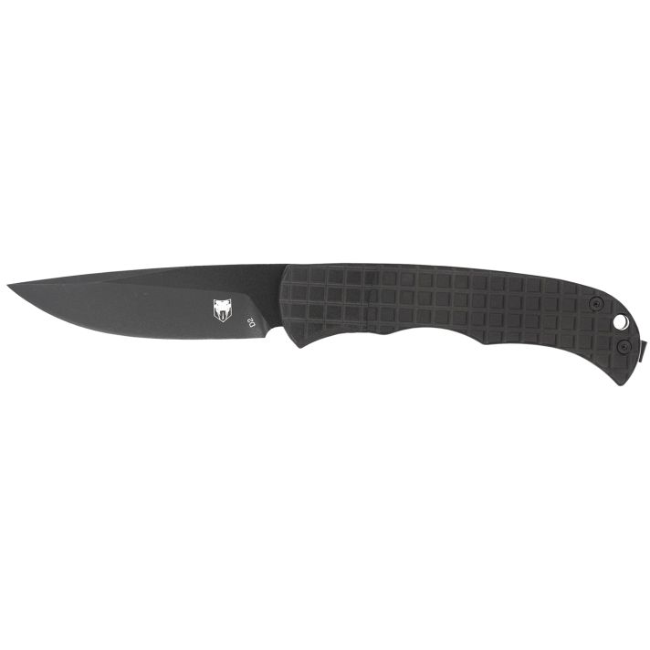 CobraTec Knives CTWOLVERINEGRN Wolverine3.13" OTF Drop Point Plain Black TiCN D2 Steel Blade, 4.25" Black Textured G10 Handle