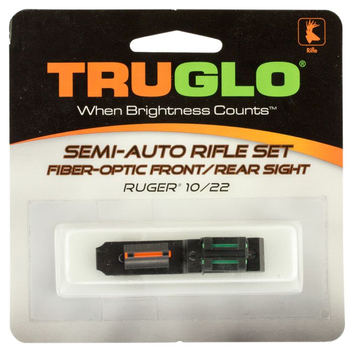 TruGlo TG111W Ruger 10/22 Fiber Optic Sight SetBlack Red Front, Green Rear for Ruger 10/22 (Except Takedown)