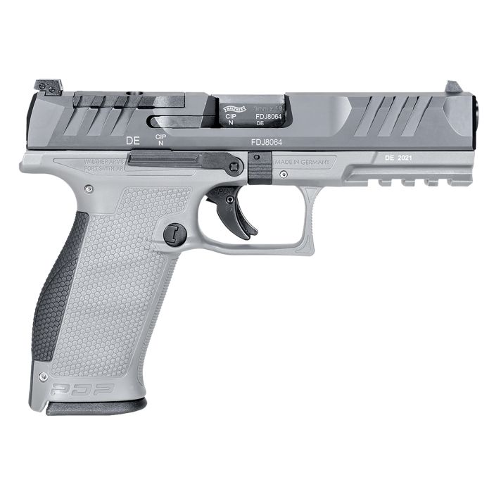 Walther Arms 2858371NP3 PDPFull Size Frame 9mm Luger 18+1 4.50" Stainless Polygonal Rifled Barrel, Optic Ready/Serrated Steel Slide, Gray Polymer Frame w/Picatinny Rail Ambidextrous