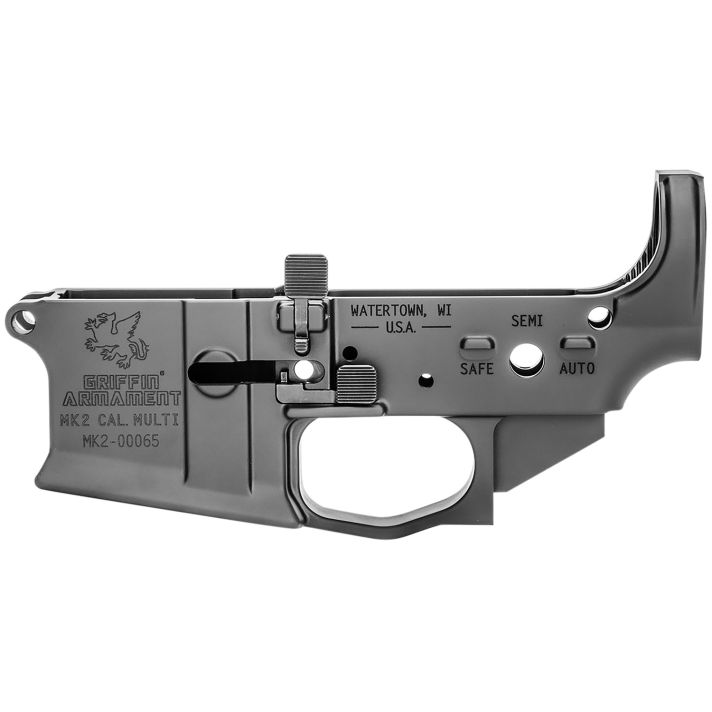Griffin Armament MK2AL MK2 Stripped Lower Receiver 7075-T6 Aluminum Black Anodized for AR-15