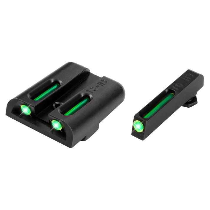 TruGlo TG131GT1 TFOGreen/Tritium/Fiber Optic Front Sight-Green/Tritium/Fiber Optic Rear Sight Glock Glock 17/17L/19