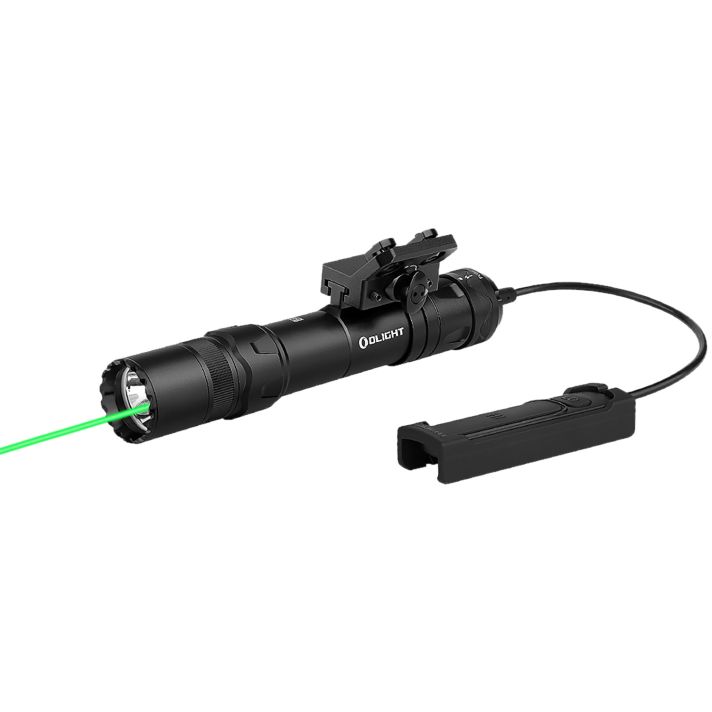 Olightstore Usa Inc ODINGLPBK Odin GL Black Anodized 300/550/1,500 Lumens White LED Green Laser