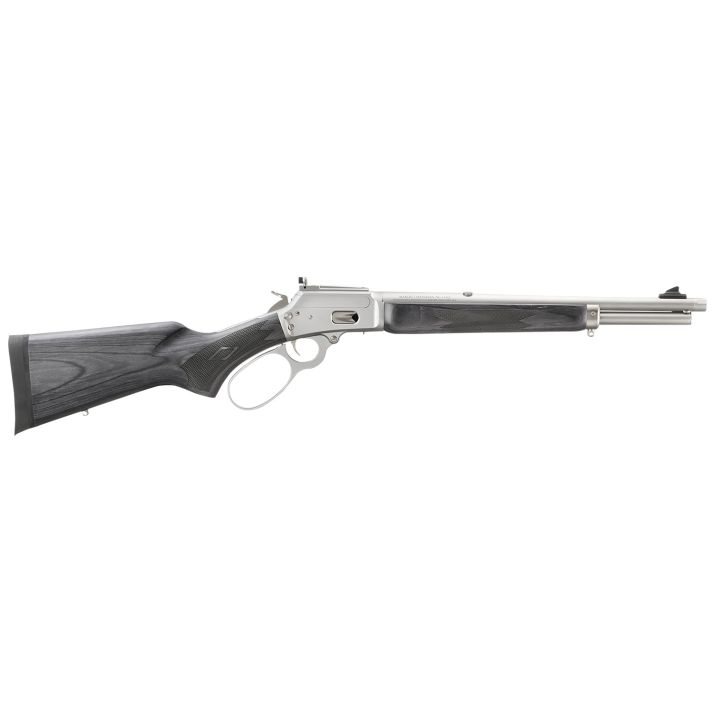 Marlin1894 Trapper Full Size 44 Special/44 Rem Mag 8+1/9+1 16.10" Satin Threaded Barrel, Satin Stainless Steel Receiver, Fixed Black Laminate Stock